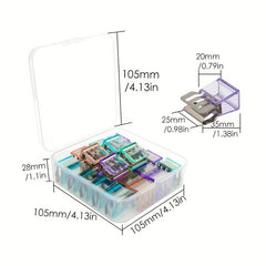 25pcs Large Acrylic Metal Slide Clips Set 15mm 20mm & 25mm
