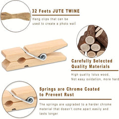100pcs Jute Thread Small Clothing Pins For Crafts
