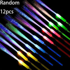 12pcs Fiber Optic Glow Stick LED Bar Party Wedding Props