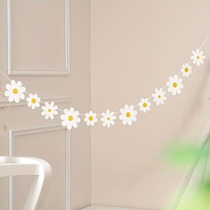 Birthday Party Decorations Daisies Pull Flowers Chrysanthemum Flag Banner