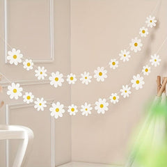 Birthday Party Decorations Daisies Pull Flowers Chrysanthemum Flag Banner