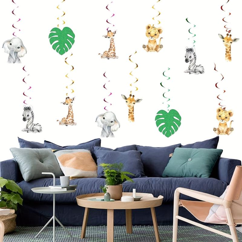 6pcs Jungle Safari Animal Hanging Streamers for Party Decor