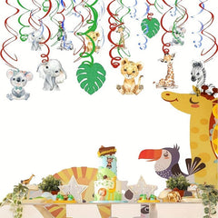 6pcs Jungle Safari Animal Hanging Streamers for Party Decor
