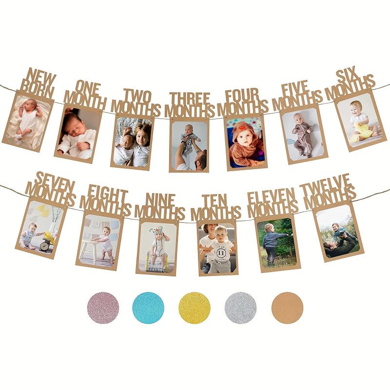 1st Birthday Photo Banner with Frame - Shower Party Decor