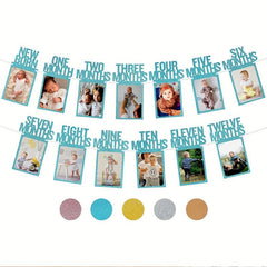 1st Birthday Photo Banner with Frame - Shower Party Decor