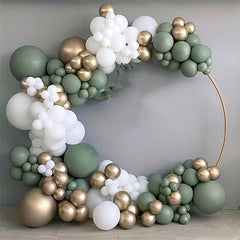 139pcs Green Golden Latex Balloon Arch for Baby Shower Birthday