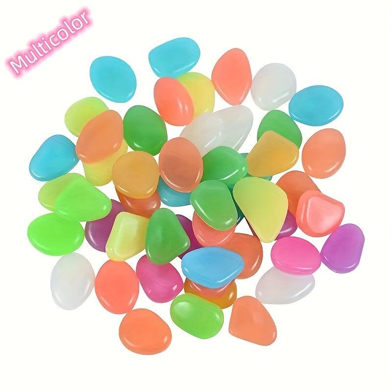 100pcs Glow In The Dark Rocks Set - Outdoor Garden Stones for Landscaping