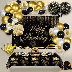 Golden Holiday Accessory Set for 50th Birthday Party