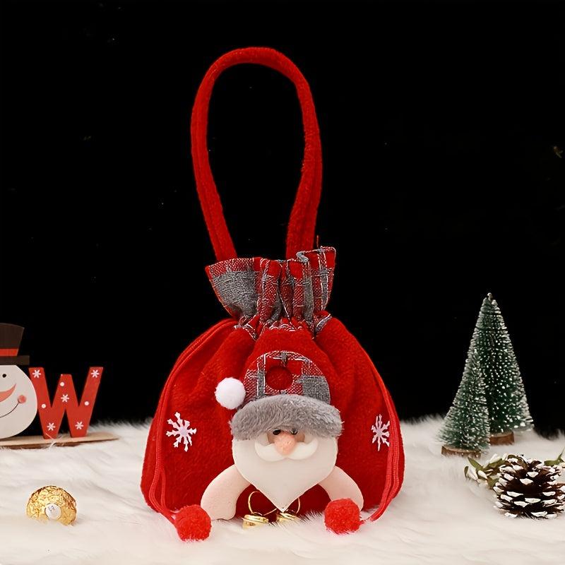 Christmas Cartoon Tote Bag, Festive Shoulder Bag for Gifts
