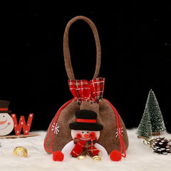 Christmas Cartoon Tote Bag, Festive Shoulder Bag for Gifts