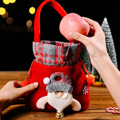 Christmas Cartoon Tote Bag, Festive Shoulder Bag for Gifts