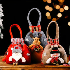 Christmas Cartoon Tote Bag, Festive Shoulder Bag for Gifts