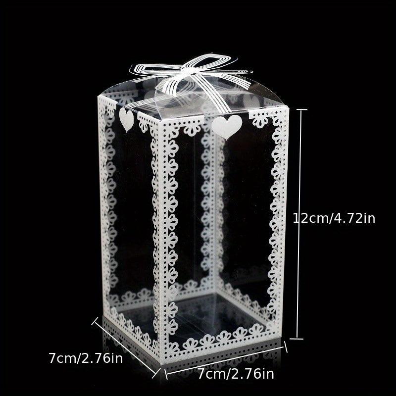 5pcs Transparent Lace Pvc Packaging Box Pet Food & Pastry Box