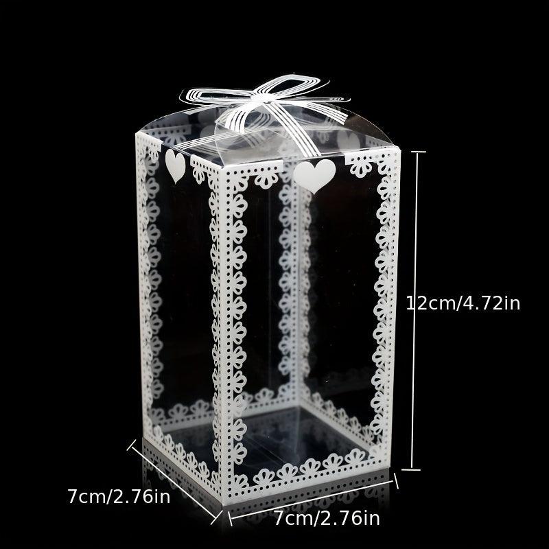 5pcs Transparent Lace Pvc Packaging Box Pet Food & Pastry Box