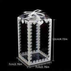 5pcs Transparent Lace Pvc Packaging Box Pet Food & Pastry Box