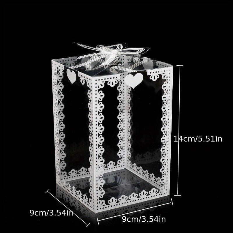 5pcs Transparent Lace Pvc Packaging Box Pet Food & Pastry Box