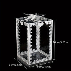 5pcs Transparent Lace Pvc Packaging Box Pet Food & Pastry Box