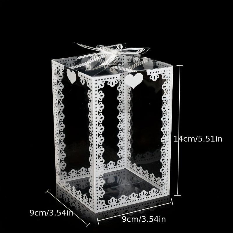 5pcs Transparent Lace Pvc Packaging Box Pet Food & Pastry Box