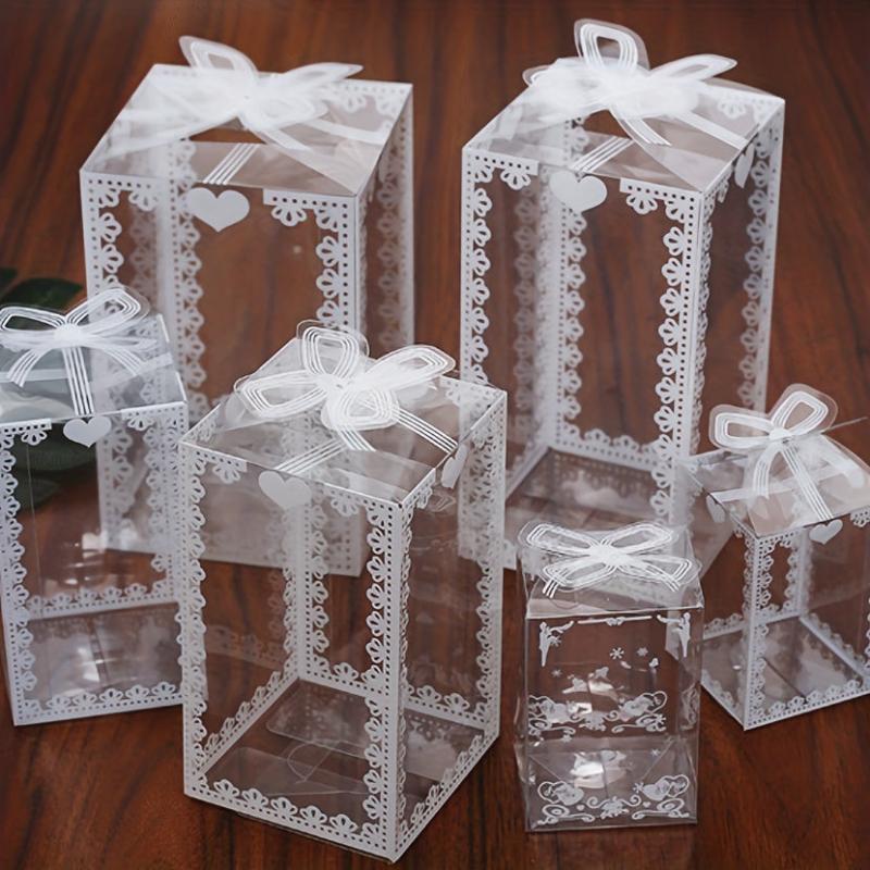 5pcs Transparent Lace Pvc Packaging Box Pet Food & Pastry Box