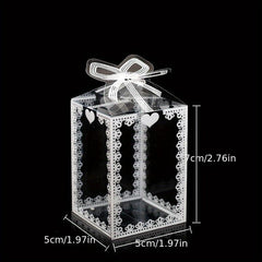 5pcs Transparent Lace Pvc Packaging Box Pet Food & Pastry Box