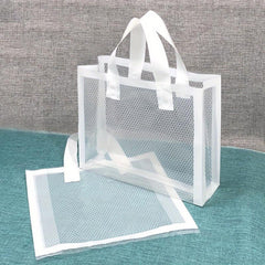 5pcs Grid Tote Bag Durable Plastic Gift Bag Shopping Parties Holidays