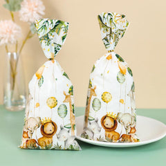 50pcs Jungle Animal Cookie Candy Bags Wild One Party Supplies