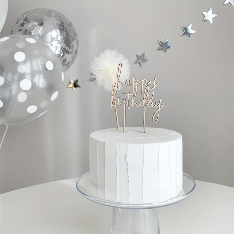 Wooden Lace Birthday Cake Insert Card for Party Decor