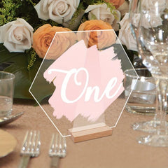 10Pcs Acrylic HexagonalTable Number Signs DIY Blank Wedding Party Signs