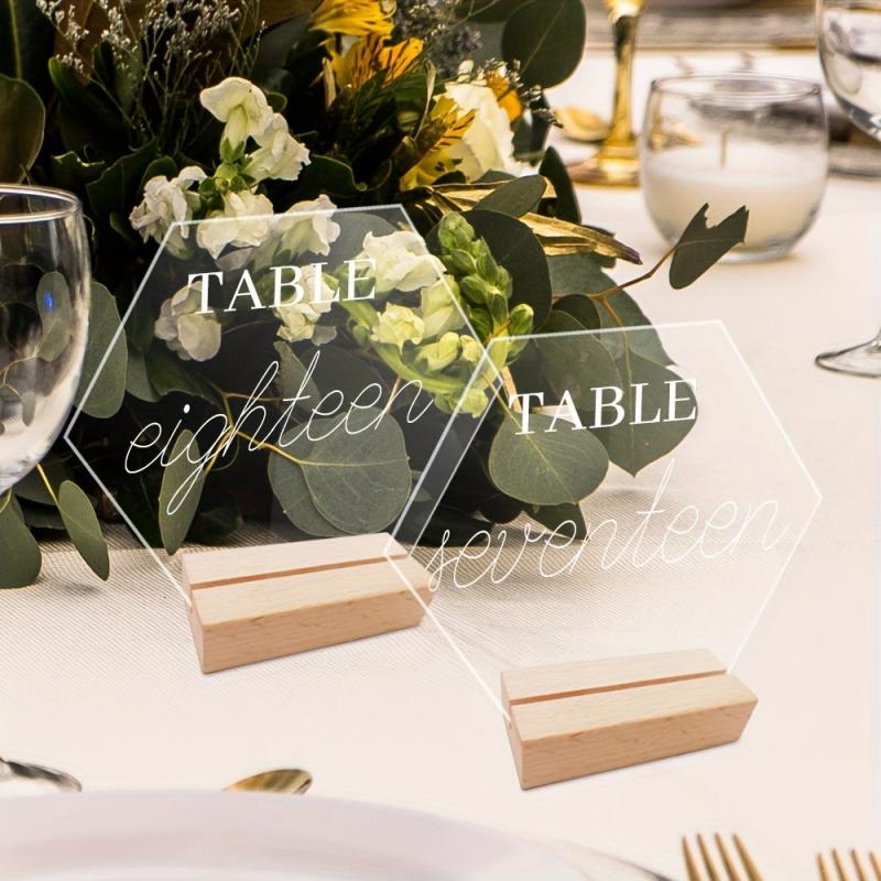 10Pcs Acrylic HexagonalTable Number Signs DIY Blank Wedding Party Signs