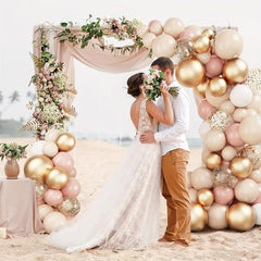 101pcs Retro Pink Macaron Orange Golden Balloons Girls Shower Party