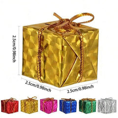 12pcs Mini Laser Reflective Christmas Gift Boxes With Decorations
