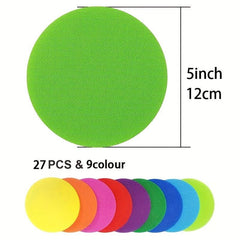 27pcs 5in Carpet Floor Markers Classroom Sitting Spot Circles