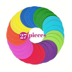 27pcs 5in Carpet Floor Markers Classroom Sitting Spot Circles