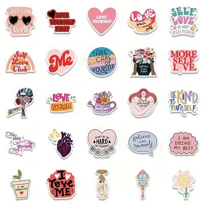50pcs Self Love Graffiti Sticker Decorative Luggage Notebook Water Cup Sticker
