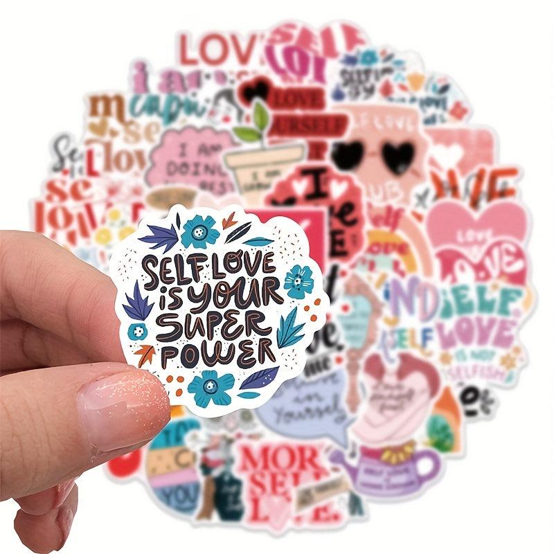 50pcs Self Love Graffiti Sticker Decorative Luggage Notebook Water Cup Sticker