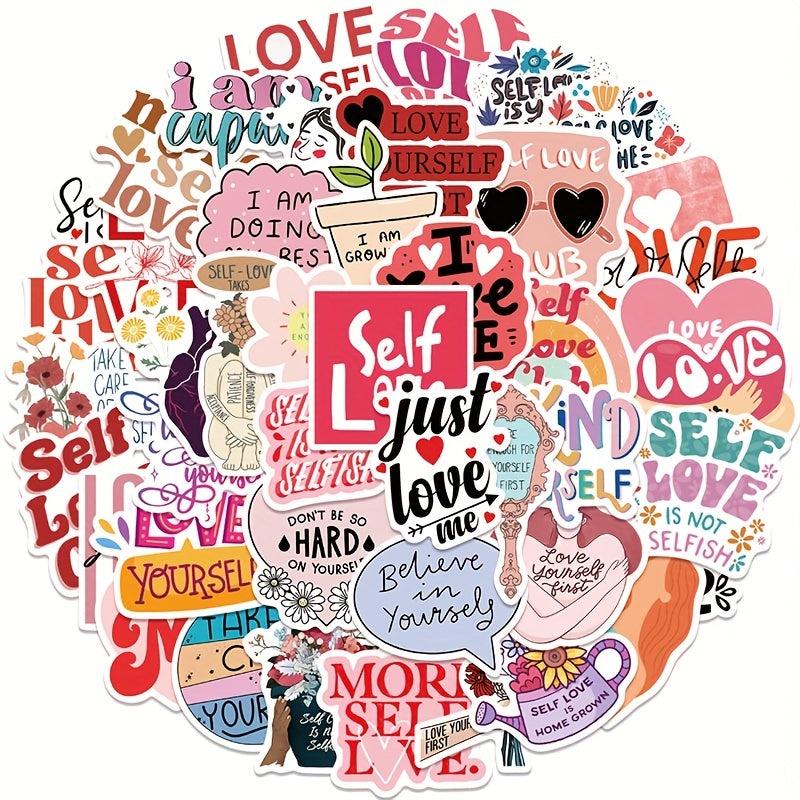 50pcs Self Love Graffiti Sticker Decorative Luggage Notebook Water Cup Sticker