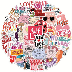 50pcs Self Love Graffiti Sticker Decorative Luggage Notebook Water Cup Sticker