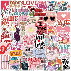 50pcs Self Love Graffiti Sticker Decorative Luggage Notebook Water Cup Sticker
