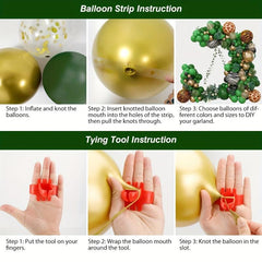 168pcs Jungle Balloon Wreath Set Green Balloon Arch Tropical Wild Theme