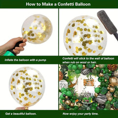 168pcs Jungle Balloon Wreath Set Green Balloon Arch Tropical Wild Theme