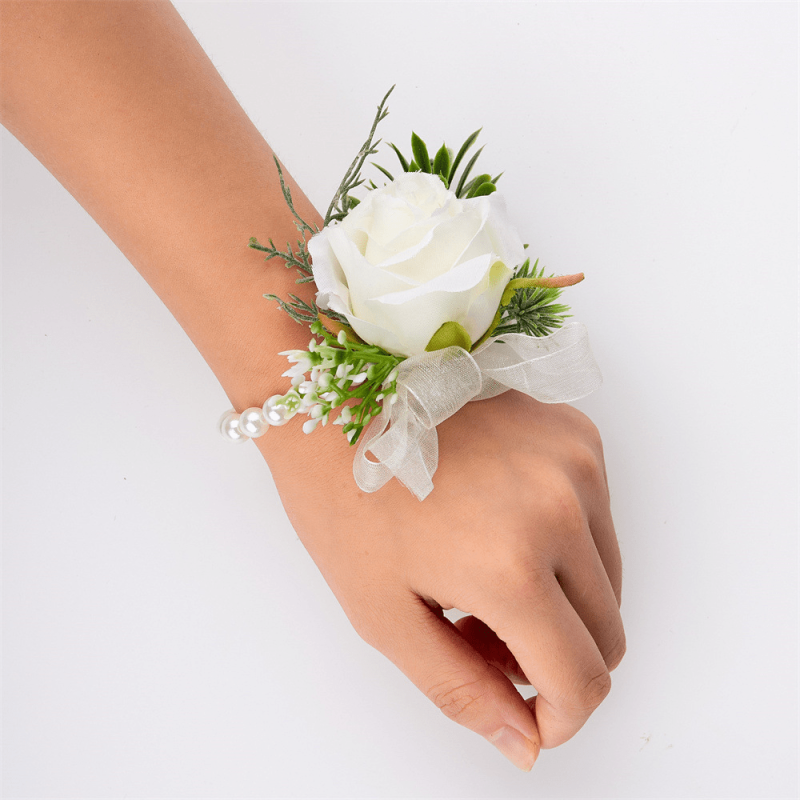 Rose Wrist Flower Corsage Wedding Bridal Prom Party Decoration