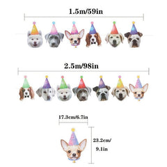 DIY Paper Cat Dog Party Pull Flag Home Decor