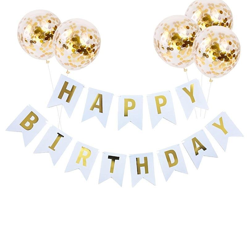 Birthday Party Decoration Sequin Balloon Set Scene Decoration Letter Banner