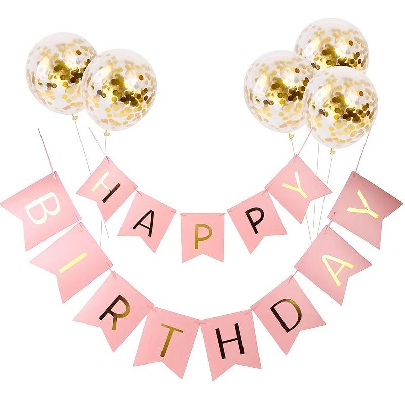 Birthday Party Decoration Sequin Balloon Set Scene Decoration Letter Banner