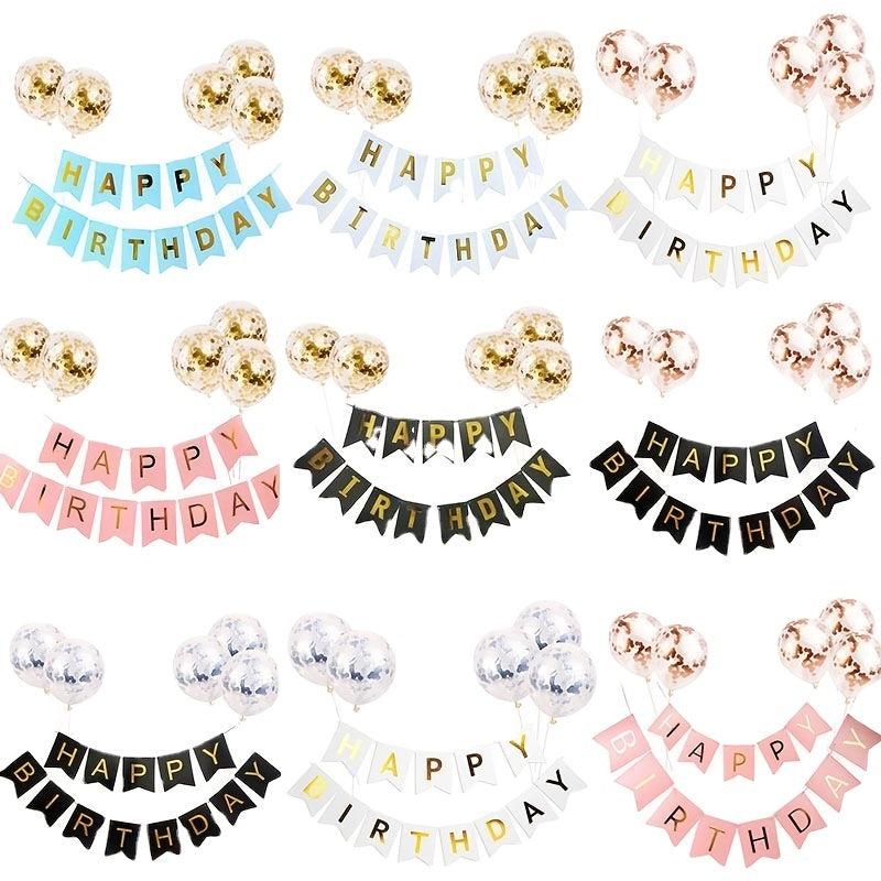 Birthday Party Decoration Sequin Balloon Set Scene Decoration Letter Banner