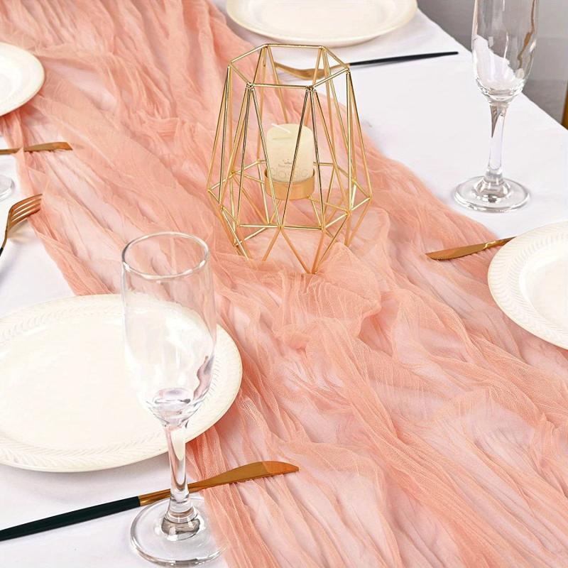 Rustic Terracotta Cheesecloth Table Runner 10FT for Weddings Bridal Showers