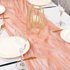 Rustic Terracotta Cheesecloth Table Runner 10FT for Weddings Bridal Showers