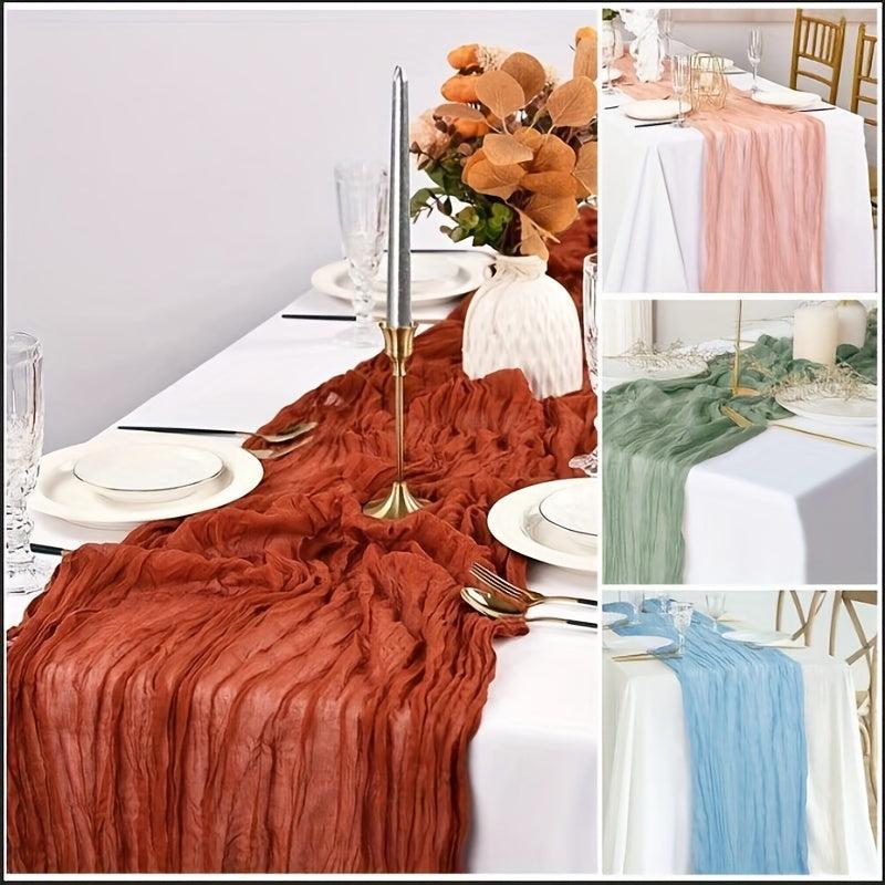 Rustic Terracotta Cheesecloth Table Runner 10FT for Weddings Bridal Showers