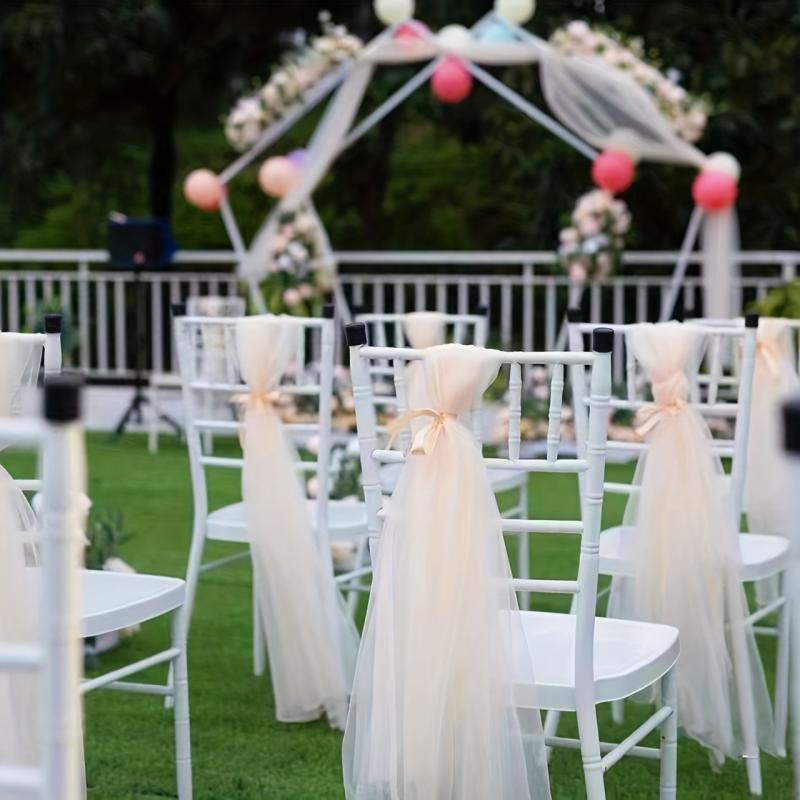 Champagne Chiffon Fabric 500x160x2cm for Wedding Decor