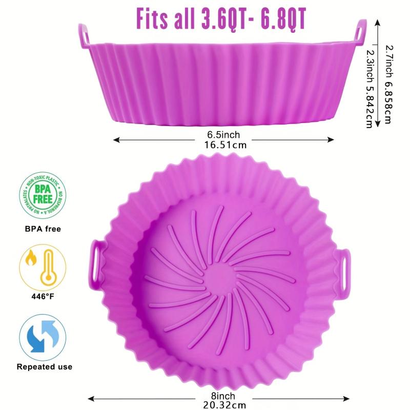 Silicone Air Fryer Pot Liners | Easy Cleaning & Round Air Frye